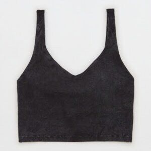 Aerie OFFLINE Black Low Key Long Line Sports Top